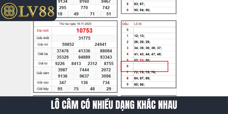 Lô câm có nhiều dạng khác nhau